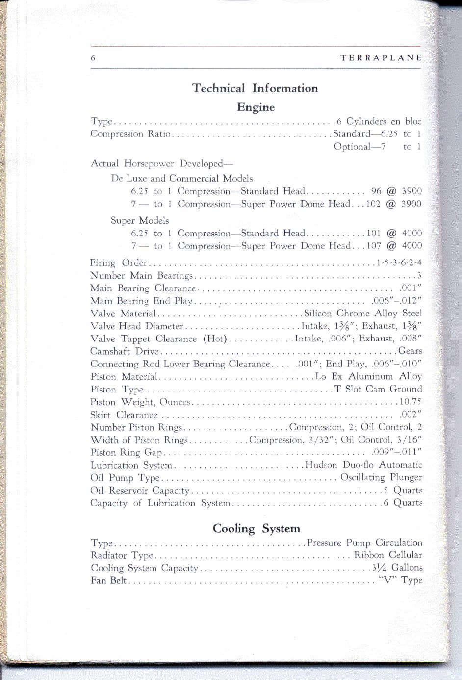 1937 Hudson Terraplane Owners Manual Page 16